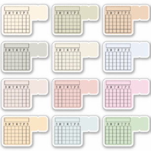 Writable Monthly Index Tab Calendar Habit Tracker 