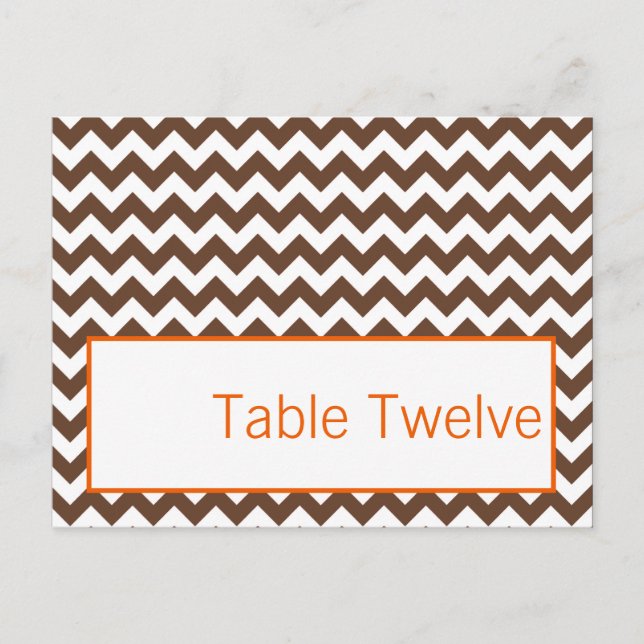 Writable Place Brown Orange Chevron Name Postcard (Front)
