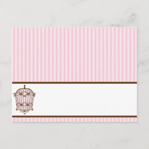 Writable Place Card Birdcage/Pink Stripes cage