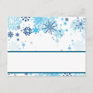 Writable Place Card  Blue Tree / Snowflakes