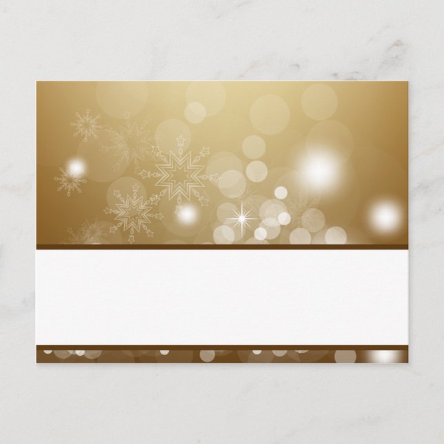 Writable Place Card Christmas Copper Blur (Front)