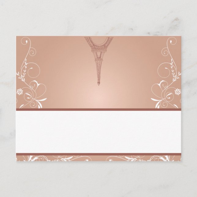 Writable Place Card Floral Spiral in Paris (Front)