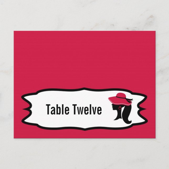 Writable Place Card Formal Hats Elegant Retro (Front)