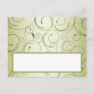 Writable Place Card Green Apple Swirls Fruit