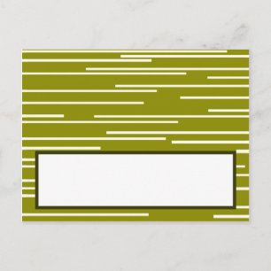 Writable Place Card Green Pear Fruit Stripes Pears
