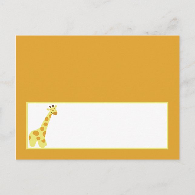 Writable Place Card Jungle Babies (Front)