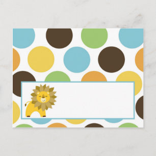 Writable Place Card Jungle King Lion Safari Zoo