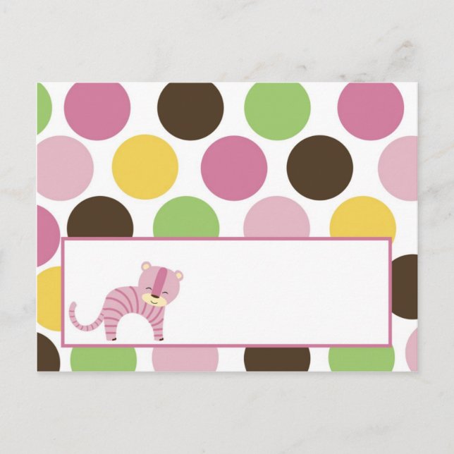 Writable Place Card Jungle Queen Tiger Safari Zoo (Front)