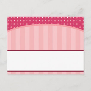 Writable Place Card Love Birds Pink Stripes/Dots