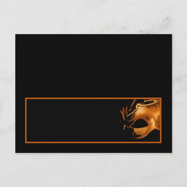 Writable Place Card Mis XV Orange Black (Front)
