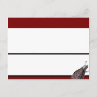 Writable Place Card Peacock Red Black White