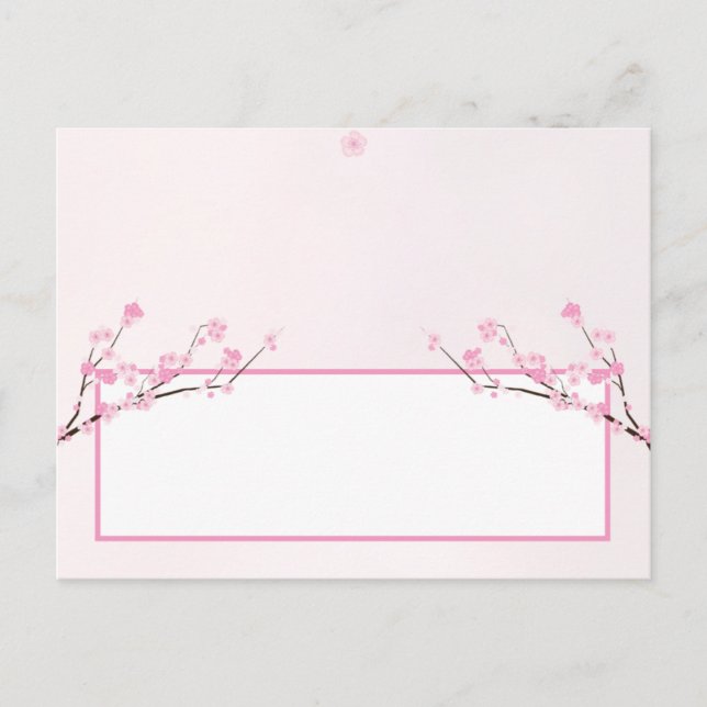 Writable Place Card Pink Cherry Blossom (Front)