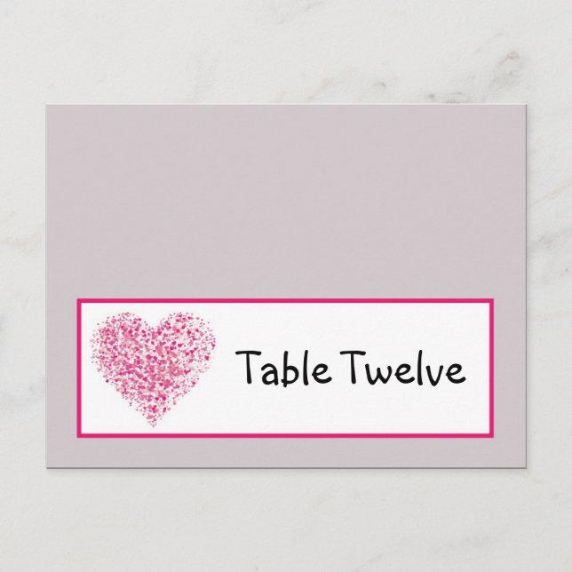 Writable Place Card Pink Floral Petals Flower Rose (Front)