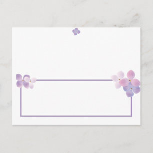 Writable Place Card Purple Hydrangea