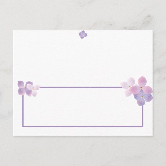 Writable Place Card Purple Hydrangea (Front)