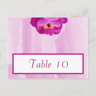 Writable Place Card Purple/Pink Peony Flowers wate