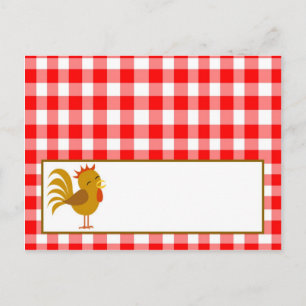 Writable Place Card Red Barn Farm Animals