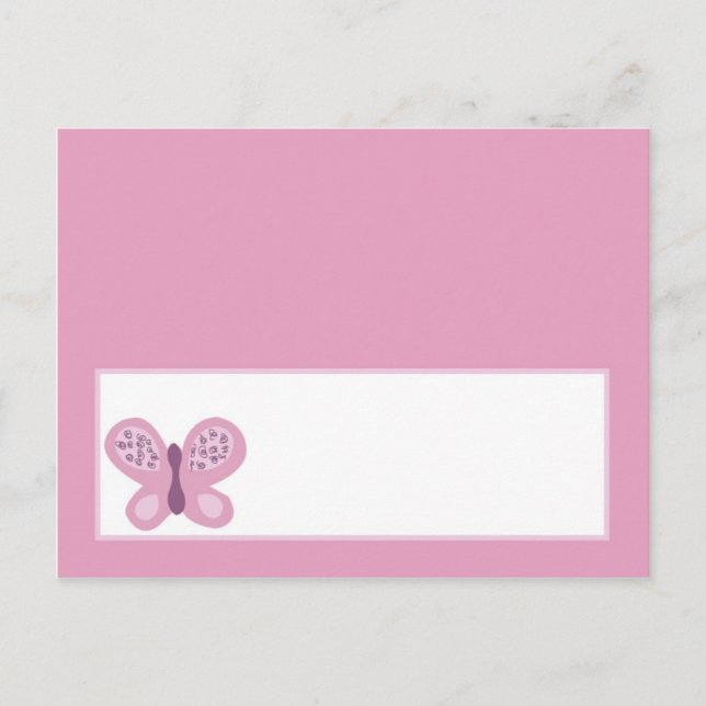 Writable Place Card Sugar Plum Butterfly (Front)