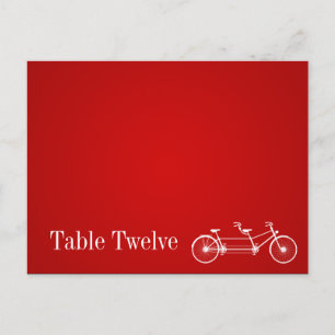 Writable Place Card Whimsical Red Double Bike