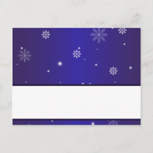 Writable Place Card White Snow Flakes