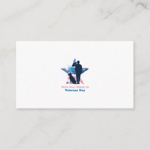 Write a Tribute on Veterans Day - Honouring Heroes Enclosure Card