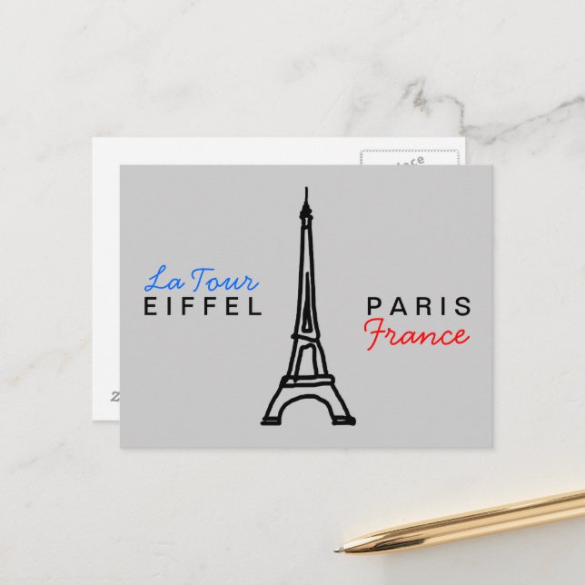 Write about Paris France Postcard (Front/Back In Situ)
