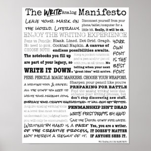 Write Analogue Manifesto Poster