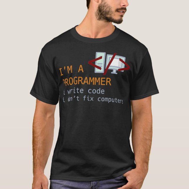 Write Code Dont Fix Funny Programming Coding IT Gi T-Shirt (Front)