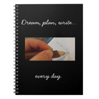 Write Every Day Blank Notebook, black Spiral Notebook