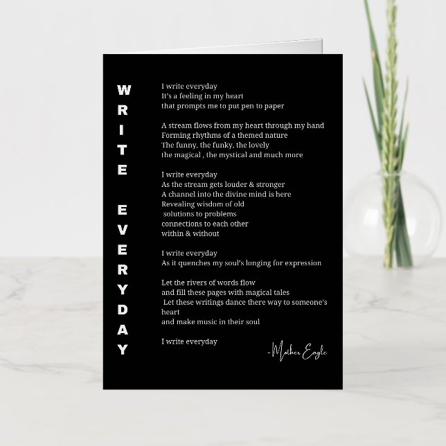 Write everyday writer poem  foil greeting card (Front)