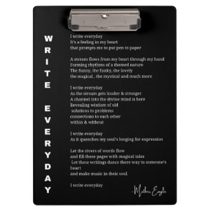 Write everyday writer poem poster wall art decor  clipboard