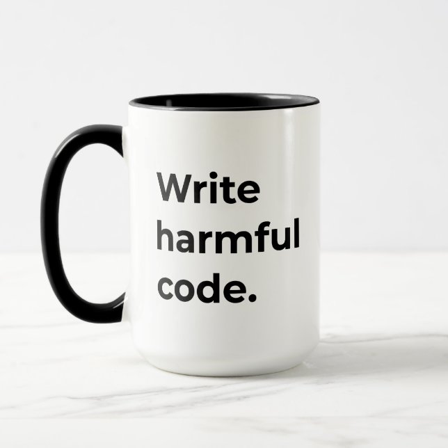 Write Harmful Code Funny Coding  Mug (Left)