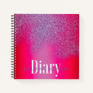 Write in festive bright pink: customisable  diary notebook