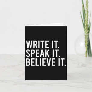 Write It Speak It Believe It Motivational Faith Ap Card