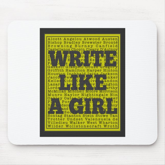 Write Like a Girl Charcoal Mouse Pad (Front)