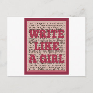 Write Like a Girl Lipstick Postcard