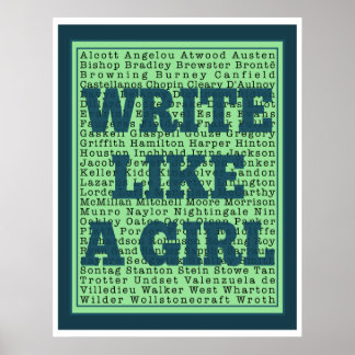 Write Like a Girl Peacock Print