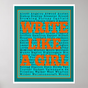 Write Like a Girl Teal Print