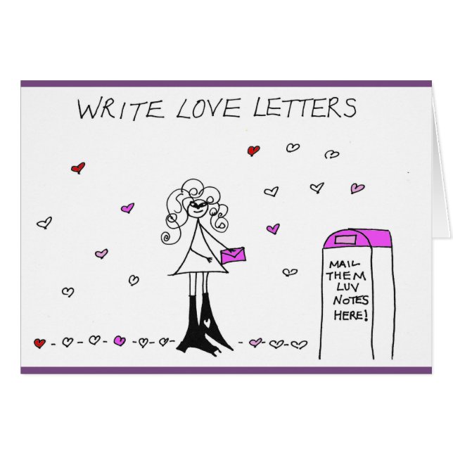Write Love Letters Crazyhair Card (Front Horizontal)