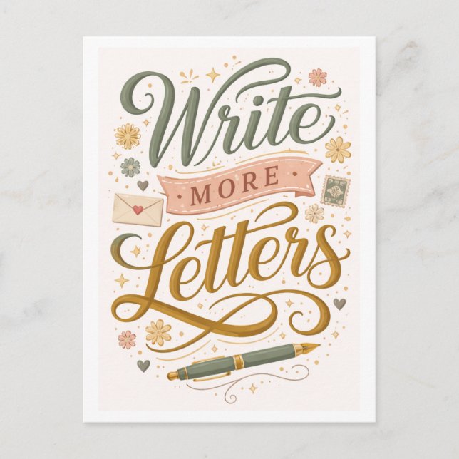 Write More Letters Postcard (Front)