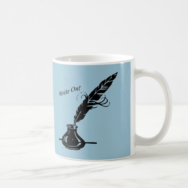 Write On! Quill Ink Coffee Cup Writers Light Blue (Right)
