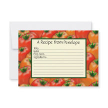 Write on Recipe Card Juicy Tomato Pattern