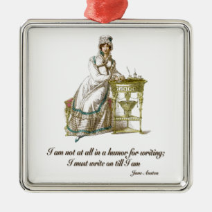 Write On Says Jane Austen Metal Tree Decoration