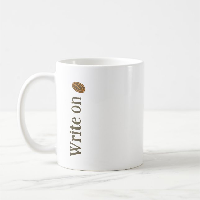 Write on w/ Coffee Beans Writers Novelists Authors Mug (Left)