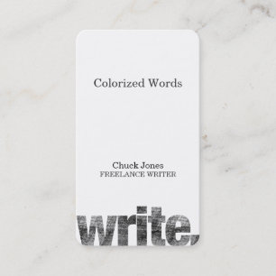 Write: Writer, Freelance Writer, Author Business Card