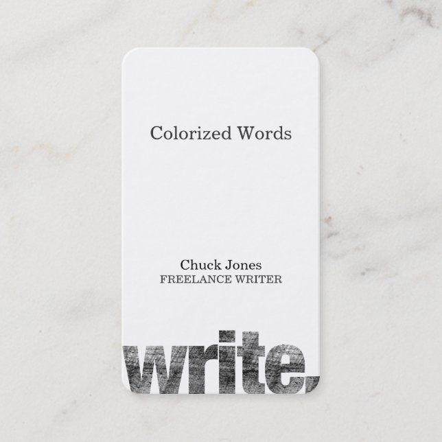 Write: Writer, Freelance Writer, Author Business Card (Front)