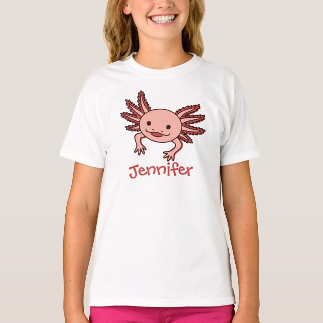 write your name on this cute Axolotl T-Shirt (Front)