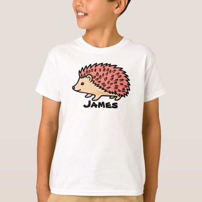 write your name on this Pink Hedgehog T-Shirt (Front)