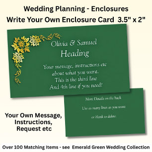 Write Your Own Enclosure Card, Emerald Green Gold Card
