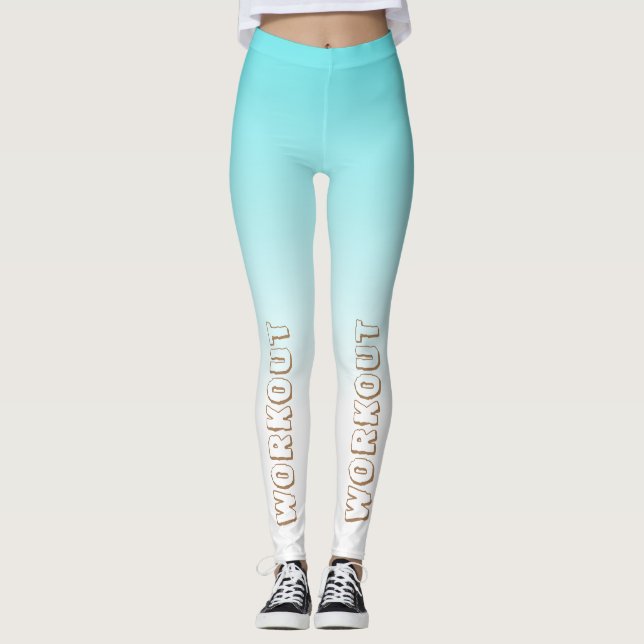 Write your text l Modern gradient blue and white Leggings (Front)